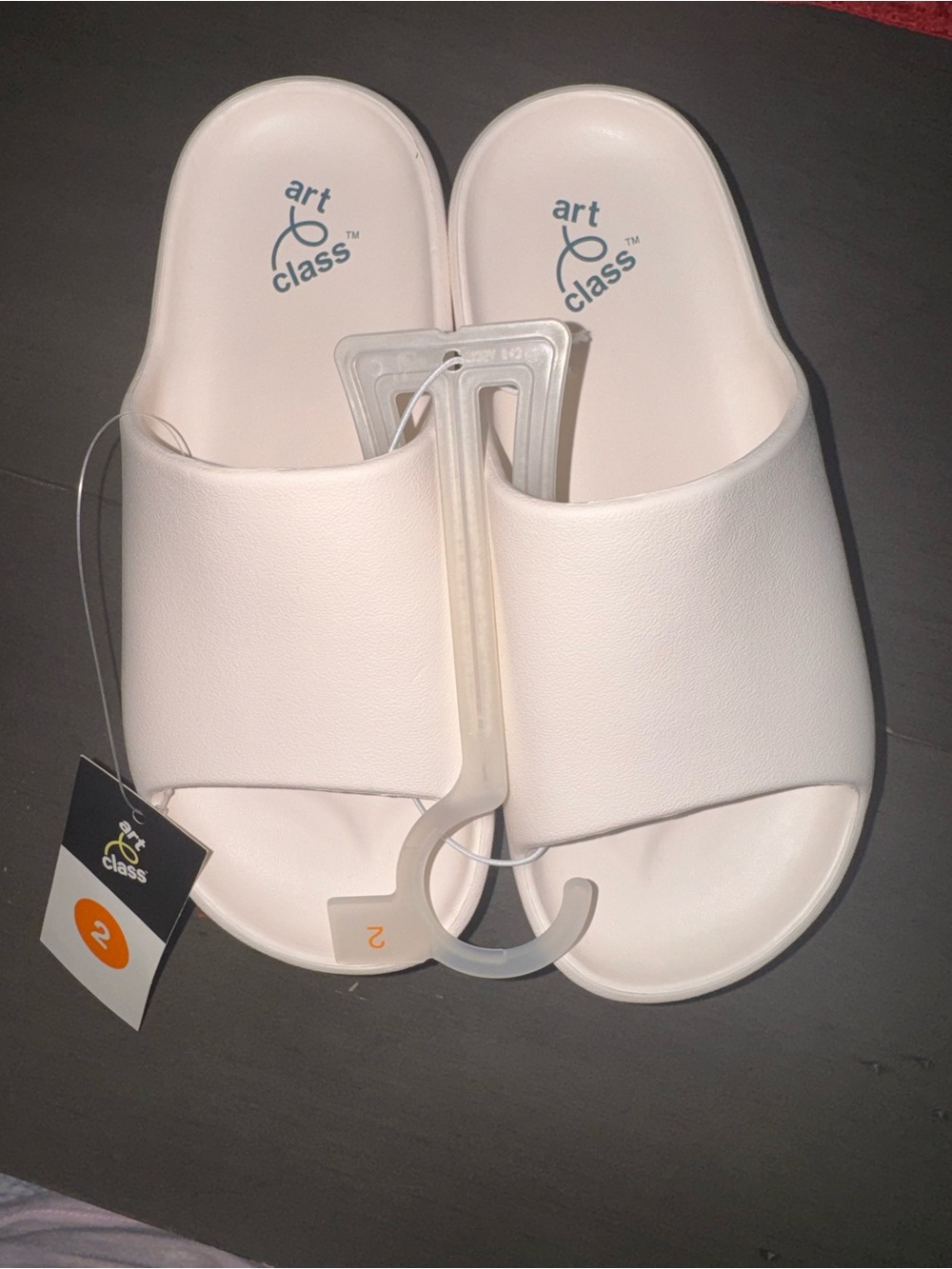 art class Cream Slide Sandals with Wide Strap
